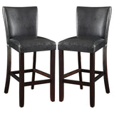 Alberton Leatherette Upholstered Bar Chair Black (Set of 2)