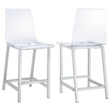 Juelia Clear Acrylic Bar Chair Chrome (Set of 2)