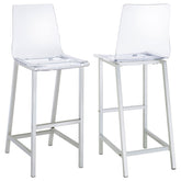Juelia Clear Acrylic Bar Chair Chrome (Set of 2)