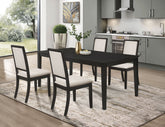 Louise Rectangular Extension Leaf Dining Set Black