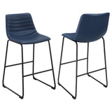 Zuni Faux Leather Upholstered Bar Chair Blue (Set of 2)