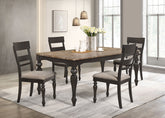 Bridget Rectangular Dining Set Charcoal Sand Through