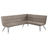 Dodson Fabric Upholstered L-Shaped Nook Dining Bench Grey