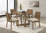 Crestmore 46-inch Round Wood Dining Table Set Walnut