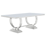 Antoine Rectangular 95-inch Glass Top Dining Table Black