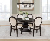 Twyla Round Wood Dining Room Table Set Dark Cocoa