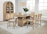 Kailani Wood Counter Height Dining Set Beige Oak