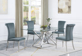 Beaufort Rectangular Dining Set Chrome and Grey