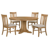 Hartville Round Dining Table Set Natural Light Brown