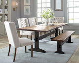 Bexley Rectangular Live Edge Dining Table Set Honey