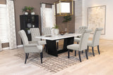Sherry Rectangular Marble Top Dining Table Set Brown