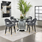 Ellie Mirrored Counter Height Dining Table Set Black