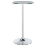 Abiline Round 24-inch Glass Top Bistro Bar Table Chrome