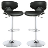 Edenton Upholstered Adjustable Bar Stool Black (Set of 2)
