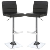 Bianca Upholstered Adjustable Bar Stool Black (Set of 2)