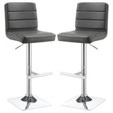 Bianca Upholstered Adjustable Bar Stool Black (Set of 2)