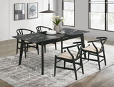 Crestmont Extension Leaf Dining Table Set Black