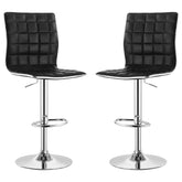 Ashbury Upholstered Adjustable Bar Stool Black / White (Set of 2)