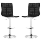 Ashbury Upholstered Adjustable Bar Stool Black / White (Set of 2)