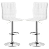 Ashbury Upholstered Adjustable Bar Stool Black / White (Set of 2)