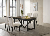 Malia Refractory Extension Leaf Dining Table Set Oak