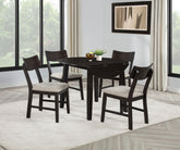 Catley 5-piece Round Drop Leaf Dining Table Set Dark Coffee