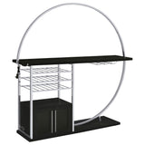 Risley 2-door Circular LED Home Bar Cabinet White High Gloss