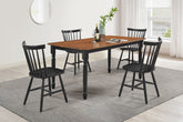 Hollyoak Rectangular Dining Set Walnut and Black
