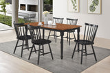 Hollyoak Rectangular Dining Set Walnut and Black