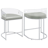 Thermosolis Clear Acrylic Bar Chair Chrome (Set of 2)