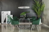 Veena Round Glass Top Dining Table Set Chrome