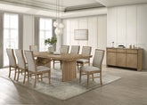Adina Extension Dining Set Distressed Light Brown