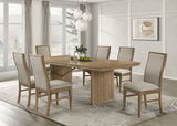 Adina Extension Dining Set Distressed Light Brown