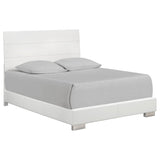 Felicity Wood Panel Bed White High Gloss