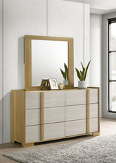 Hyland 6-drawer Dresser with Mirror Natural