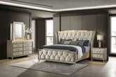 Lorient 4-piece Eastern King Bedroom Set Ivory and Camel