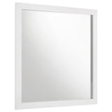 Ines 6-drawer Bedroom Dresser with Mirror Cabinet White High Gloss