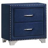 Melody Upholstered 2-drawer Nightstand Grey