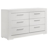 Ives 6-drawer Dresser and Mirror Grey High Gloss