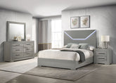 Ives Bedroom Set Grey High Gloss