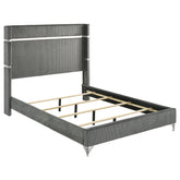 Lucia 61-inch Upholstered Wingback Bed Grey