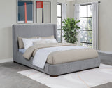 Rennes Upholstered Wingback Platform Bed Grey