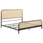 Lanewood Open Cane Webbing Metal Bed Black