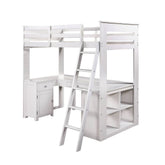 Ambar Twin Loft Bed W/Desk & Bookcase & Chest