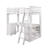 Ambar Twin Loft Bed W/Desk & Bookcase & Chest