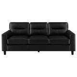 Scotland Faux Leather Upholstered Track Arm Sofa Black