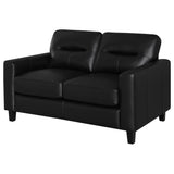 Scotland Faux Leather Upholstered Track Arm Loveseat Black