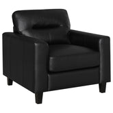 Scotland Faux Leather Upholstered Track Arm Chair Black