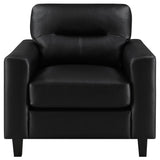 Scotland Faux Leather Upholstered Track Arm Chair Black