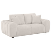 Burnett Chenille Upholstered Wide Arm Loveseat Ivory